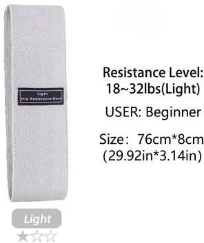 Smart Shopping Spot Fabric Resistance Booty Bands Set For Glute & Hip Strength Training light Gray