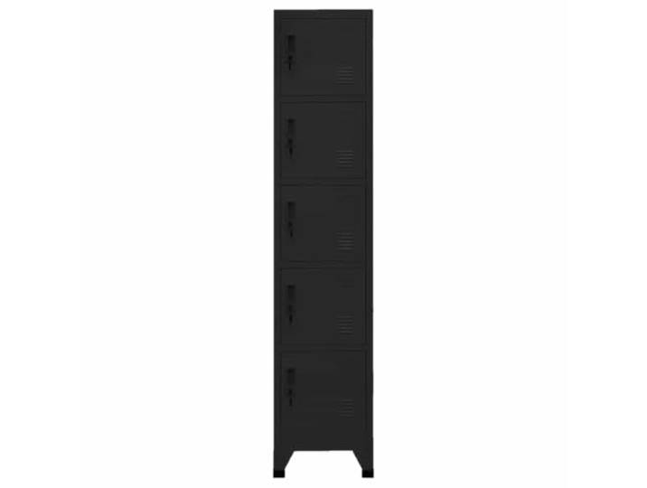 Schließfach aus Stahl, schwarz, abschließbar, 38 x 40 x 180 cm, für Schule Robuster Aufbewahrungsschrank, Türen mit Lüftungsschlitzen, Etiketten im Lieferumfang enthalten, für den kollektiven Gebrauch