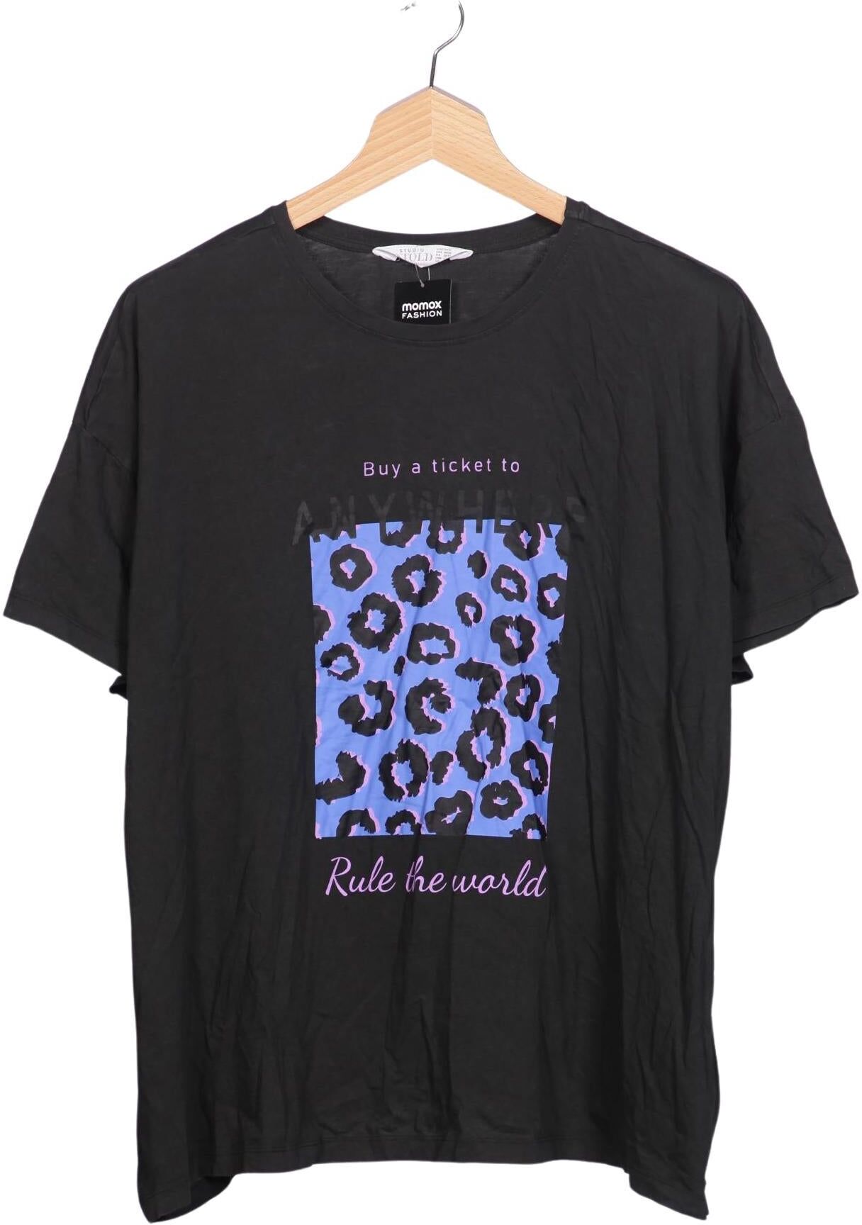 Studio Untold Damen T-Shirt, Schwarz, Gr. EU 54, Baumwolle - Second Hand
