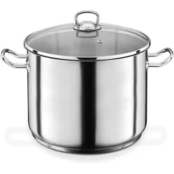 GSW Jumbotopf PROFI 28 cm - 15 Liter INDUKTION, Pfanne + Kochtopf, Silber