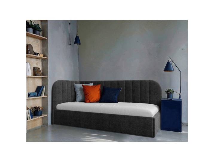 Mid.you Polsterbett, Dunkelgrau, Kunststoff, 90x200 cm, gepolstertes Kopfteil, Stoffauswahl,verstellbar, Schlafzimmer, Betten, Polsterbetten