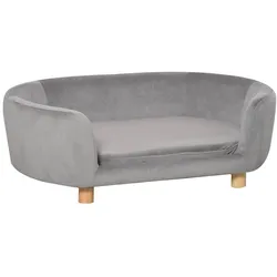 PawHut Katzensofa Haustiersofa Hundesofa Samt moderne Hellgrau