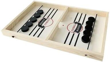 Inspire Select 4 in 1 Fast Sling Puck Board Game Parent Child Interactive Foosball, Catapult Chess & Table Hockey Toy For Kids black 13.8 In