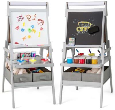 3 in 1 Easel Double-Sided Standing Easel w/ Magnetic Whiteboard