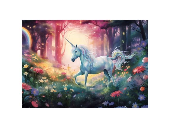 FOTOTAPETE Mädchen Einhorn Rosa 254x184 cm