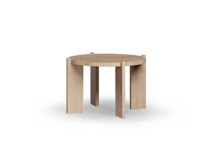 Feldmann-Wohnen Couchtisch Travertino (einzigartige Holzmaserung, Farbe Wildeiche gebleicht, 1-St., moderne Optik, einzigartige Holzmaserung), 66x66x42cm Massivholz Wildeiche gebleicht