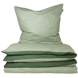 Schiesser Bettwäscheset Doubleface - Feinbiber - 2-teilig - 155x220 cm - Grün