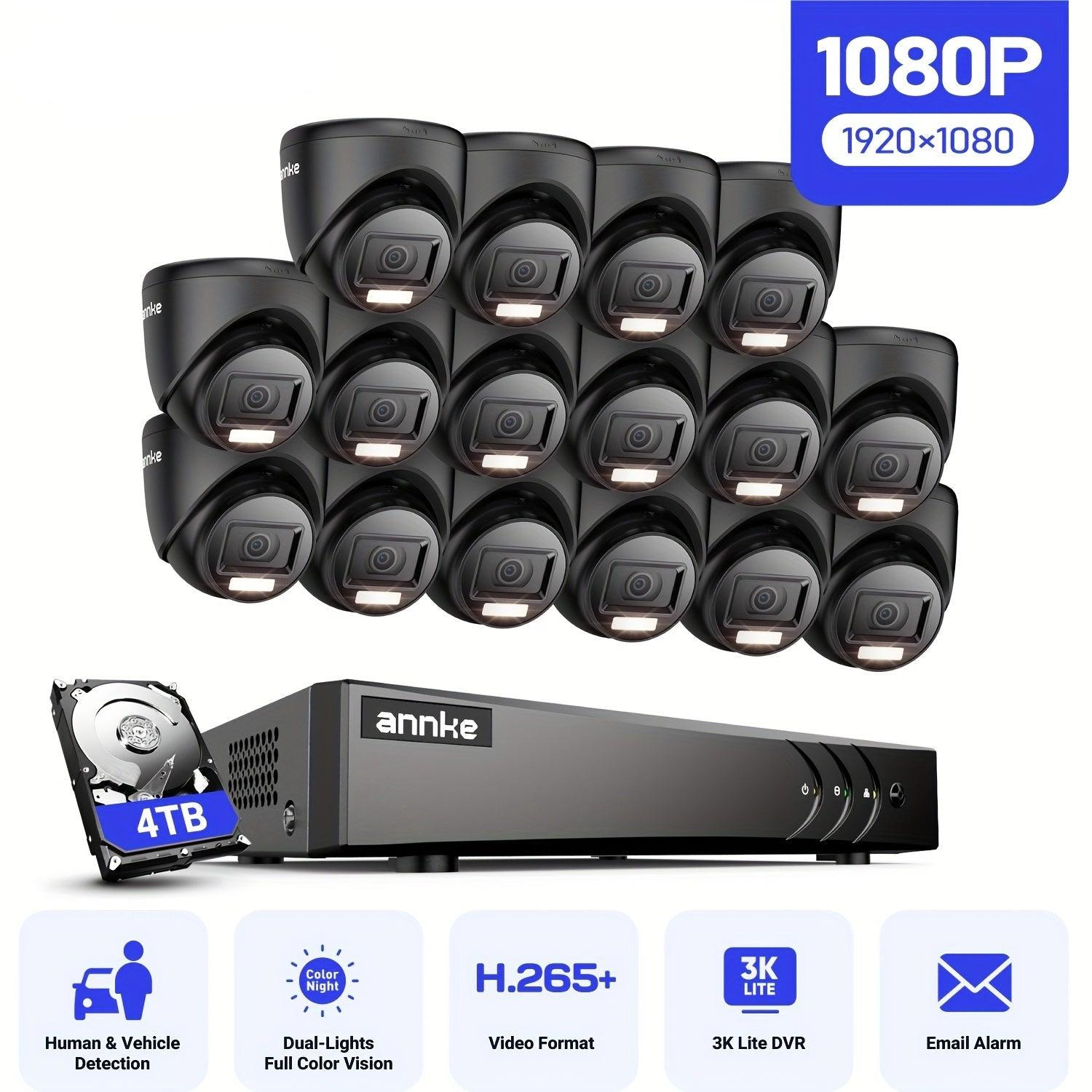 Selius 16-kanaals CCTV Beveiligingssysteem met Bewakingscamera Set