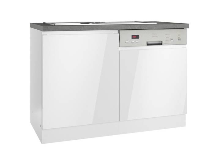 Held Spülenunterschrank, Grau, Weiß, Weiß Hochglanz, einzeln stellbar, 120x86x60 cm, Made in Germany, Küchen, Küchenmöbel, Küchenschränke, Küchenunterschränke