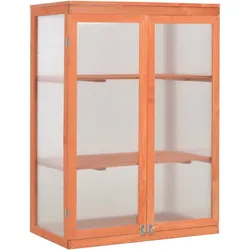 Helloshop26 - Gewächshauszelt für Pflanzen Blumen und Gemüse Holz 75 x 47 x 109 cm braun 02_0044652