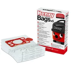 Numatic NVM-1CH 909281 Staubsaugerbeutel Henry 5 Stück 5 Stück Vliesstaubbeutel für Numatic Henry, Hetty, James