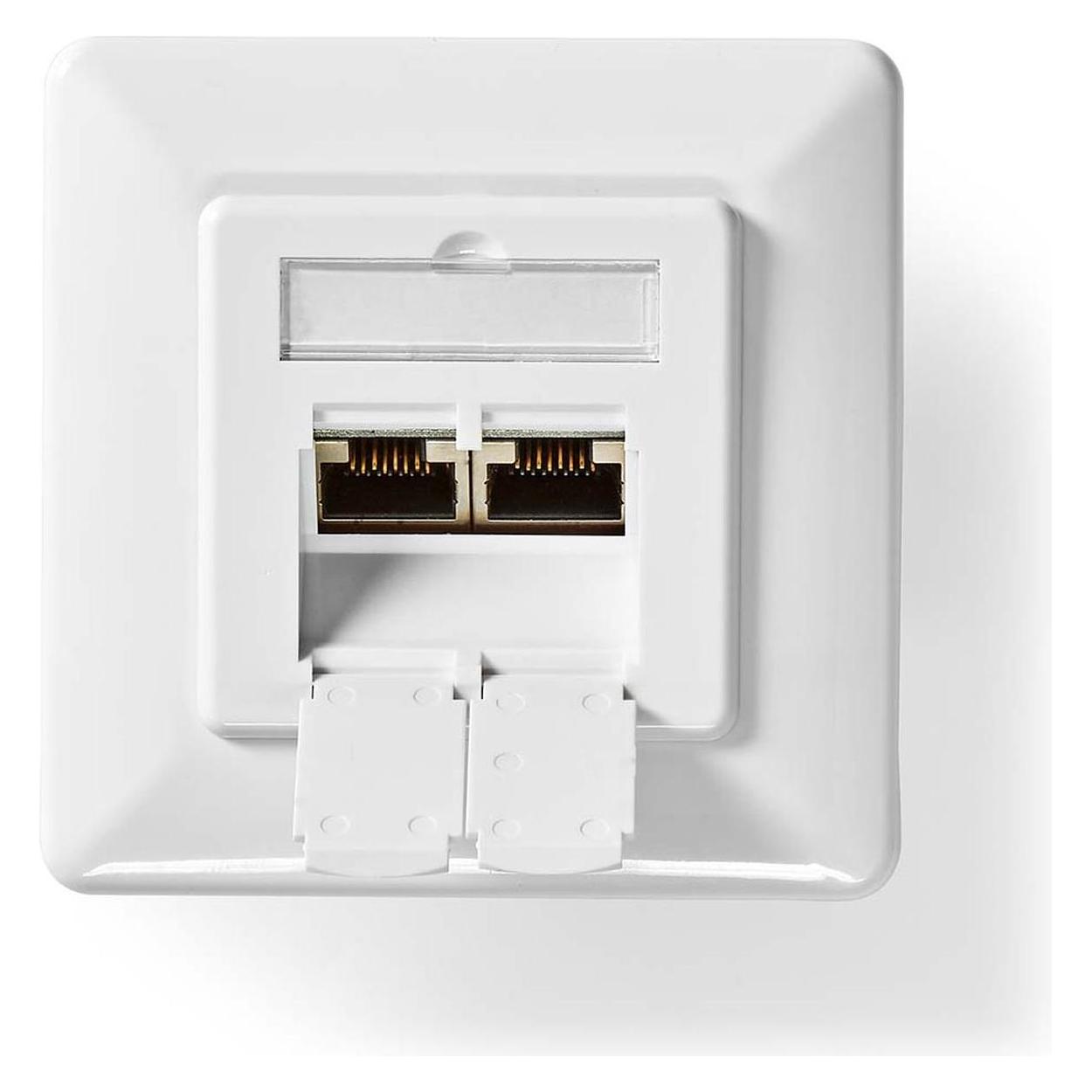 Nedis Netzwerk-Wanddose | Unterputz | 2-Port port(s) | CAT6a | Gerade | Buchse | Vergoldet | PVC | W (CCBW89250IV)