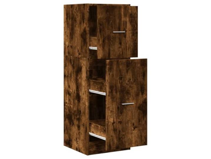 Apothekerschrank aus Holz, 40 x 41 x 118 cm, mit ausziehbaren Schubladen Finish aus geräucherter Eiche, Metallschienen, Wandbefestigung inklusive, Schrauben nicht im Lieferumfang enthalten