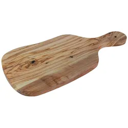 Natura Punto Holzbrett, Schneidebrett unregelmässige Form mit Griff, ca 39x18x2cm, Schneidebrett, Braun