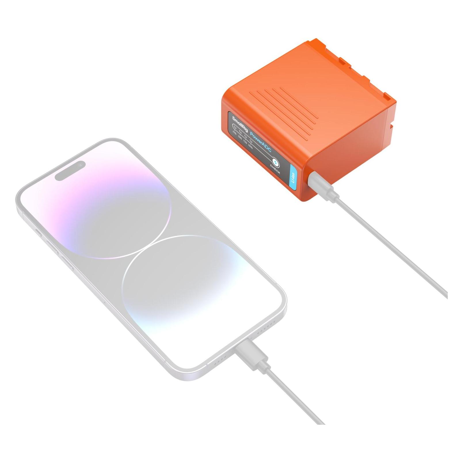 SmallRig 4972 NP F970 USB C Rechargeable Camera Battery (Orange) (Kamera Akku) (4972)