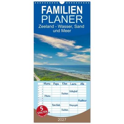 Familienplaner 2027 - Zeeland - Wasser, Sand und Meer mit 5 Spalten (Wandkalender, 21 x 45 cm) CALVENDO