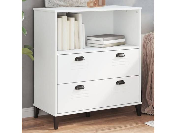 Bibliothèque en Bois - Blanc - Bibliothèque VIKEN blanc 80x40x90 cm - Bois d'ingénierie - Étagère Salon owz98e