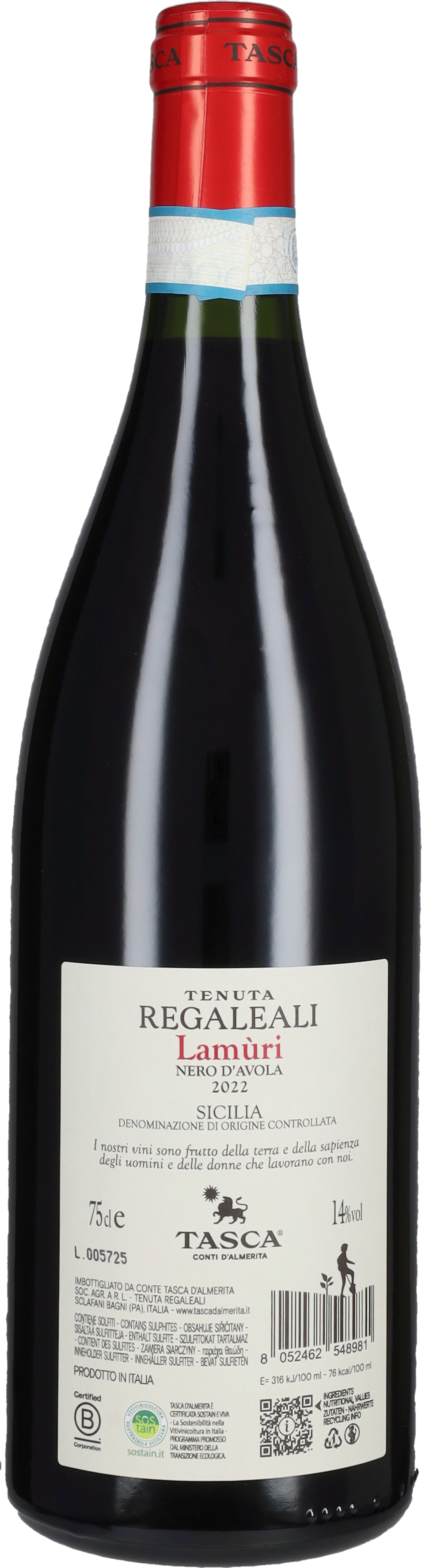 Nero d'Avola 'Lamuri' Tenuta Regaleali - Tasca d'Almerita 2023