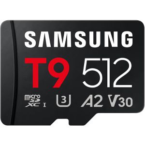 Samsung Micro-SD-Karte T9 MB-MH512TB/WW, 512GB, bis 200 MB/s, UHS-I U3, SDXC, mit USB-Adapter