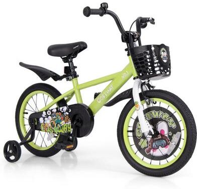 Costway 16 Inch Kids Bike Adjustable with Detachable Training Wheels for 4-8 Years Old-16 inches