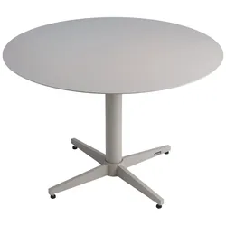 Gartencouchtisch Mill von Brafab aus Aluminium, modern, hellgrau, rund Ø75 cm
