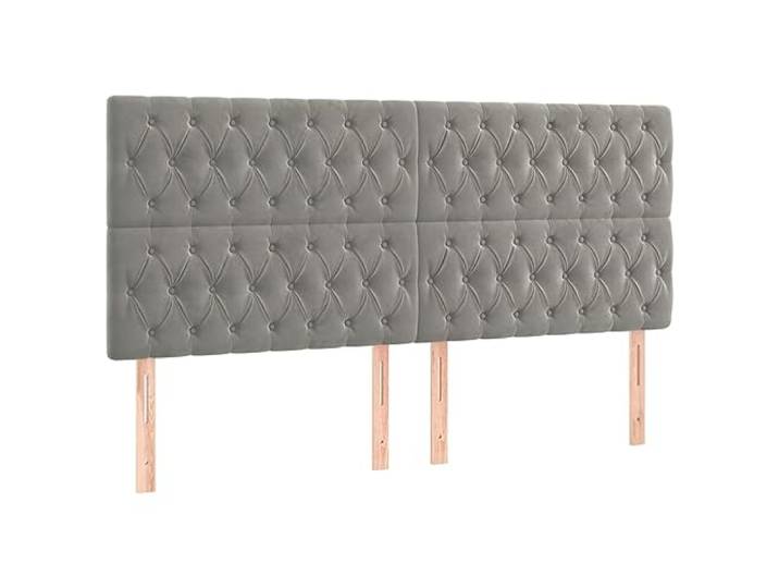 vidaXL LED Kopfteil Hellgrau 200x7x118/128 cm Samt