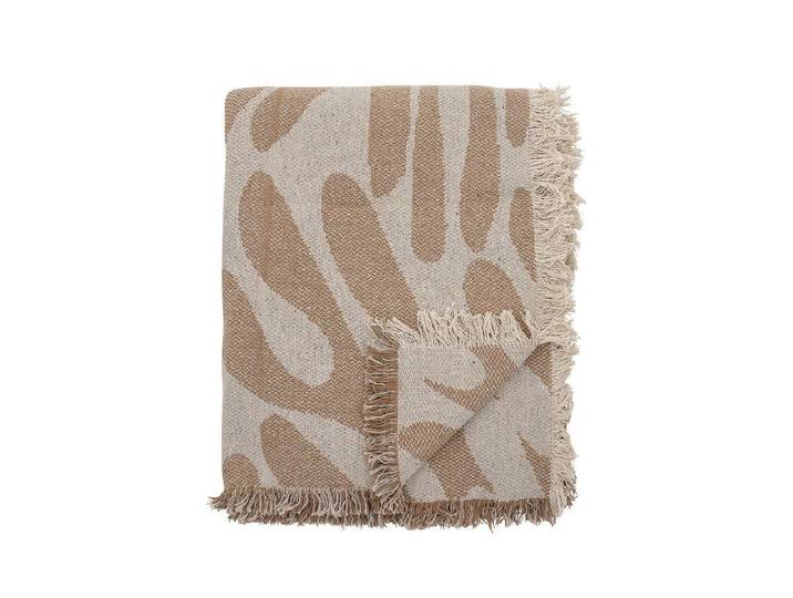 Überwurfdecke Yara – Braun, aus recycelter Baumwolle - 160x130 - Braun - Luxusbetten24