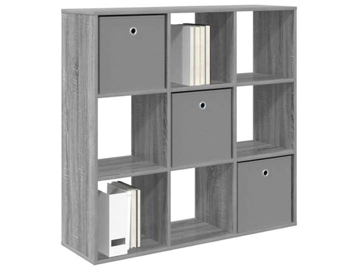 KTHLBRH Sideboard mit 3 Schubladen, Sonoma-Grau, 102 x 31 x 99,5 cm Robustes Holz, eingelassene Griffe, ausgestattete Regale, vielseitige Nutzung im Wohnzimmer