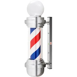 Barberpub Barber-Pole Barbierstab mit LED-Kugelleuchte Saloneinrichtung drehbar Barbershop-Säule L018B