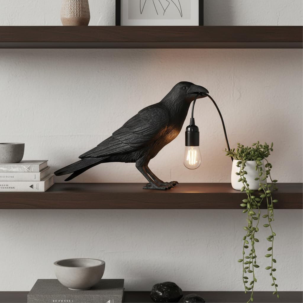 Metro Resin Desk Lamp Black 18cm H X 7.5cm W X 30cm D