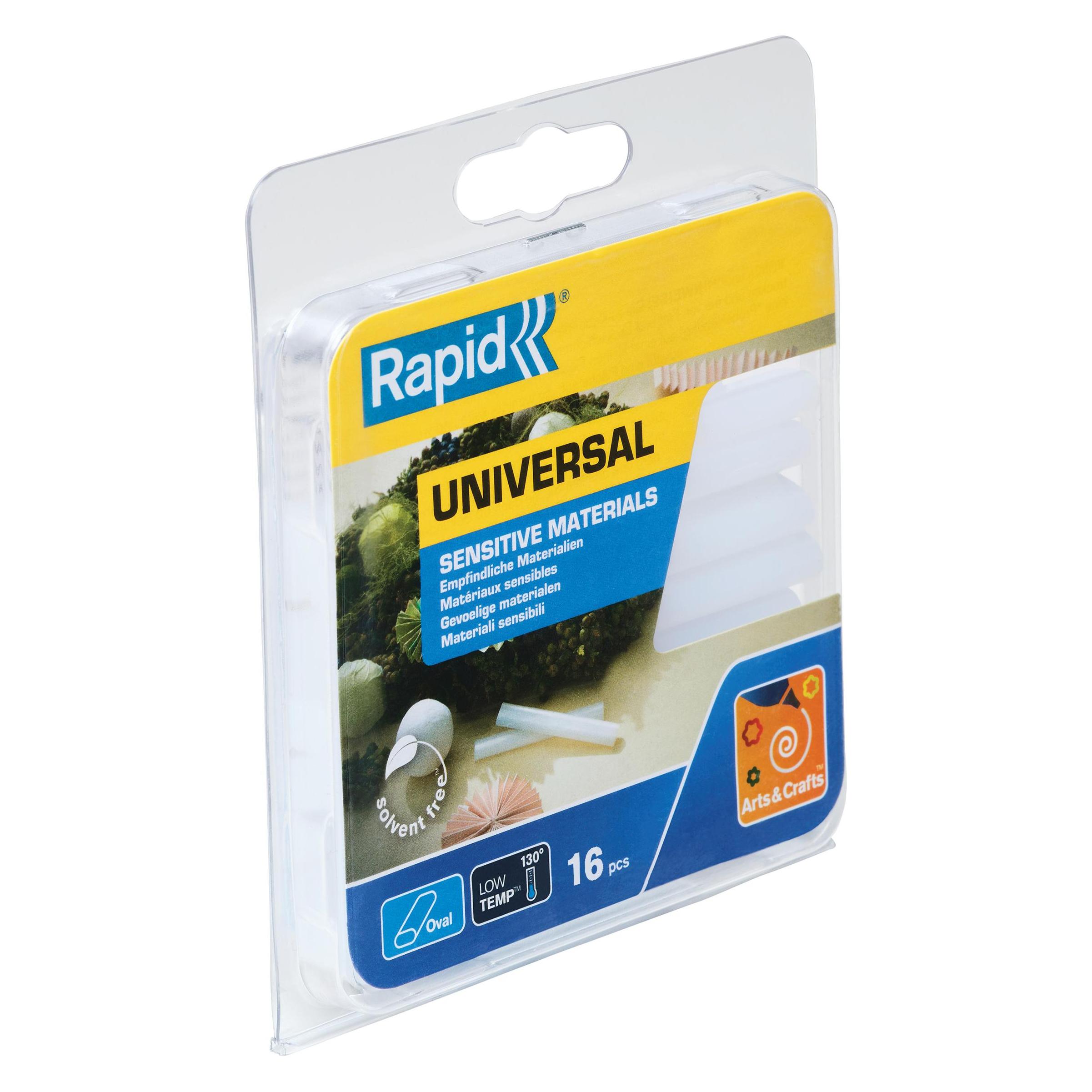 Rapid Universal Transparente Klebesticks Ø9 oval x94mm 16 Stück (40107349)