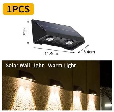 Multisell Products Hub Solar Powered Garden Light For House Number Address Sign, Solar Wall Lamp Outdoor Waterproof Warm White Fence Light 2