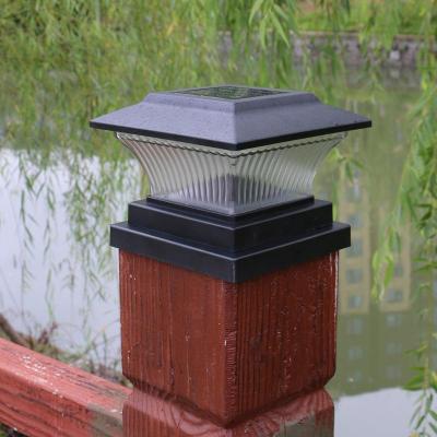 Inspired Deals Solar Garden Light Waterproof LED Column Lamp For Outdoor Fence And Pathway Lighting black Shell+warm Light