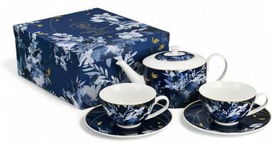STP Goods Mizuki Dark Porcelain Tea Set of 5 for 2