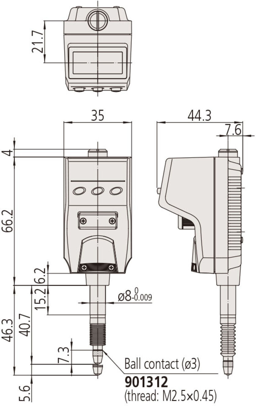 Mitutoyo Digitale Messuhr ID-B, IP66 5 mm, 0,001 mm (543-585)