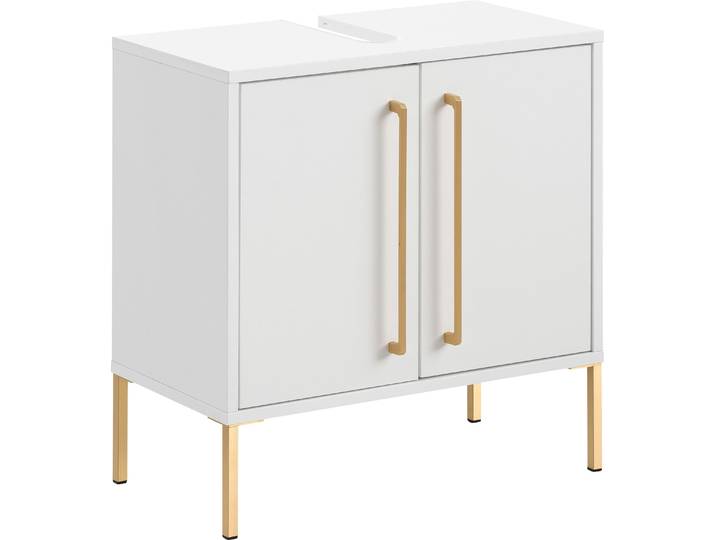 Waschbeckenunterschrank SCHILDMEYER Sarah , weiss (weiß), B:57,1cm H:61,2cm T:30,1cm, FSC-zertifizierter Holzwerkstoff, Schränke, Waschbeckenunterschrank, Solide Verarbeitung - Dieses Produkt ist in Deutschland gefertigt