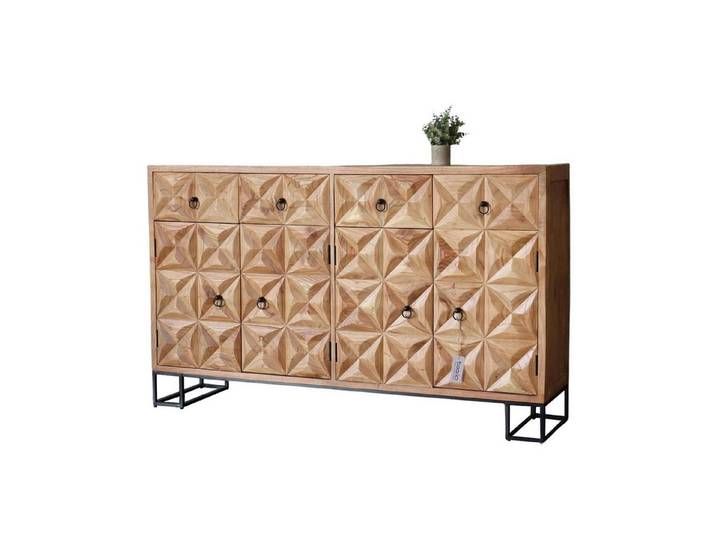 baario Sideboard Sideboard LOURES Vollholz, außergewöhnliches Design edles Mangoholz