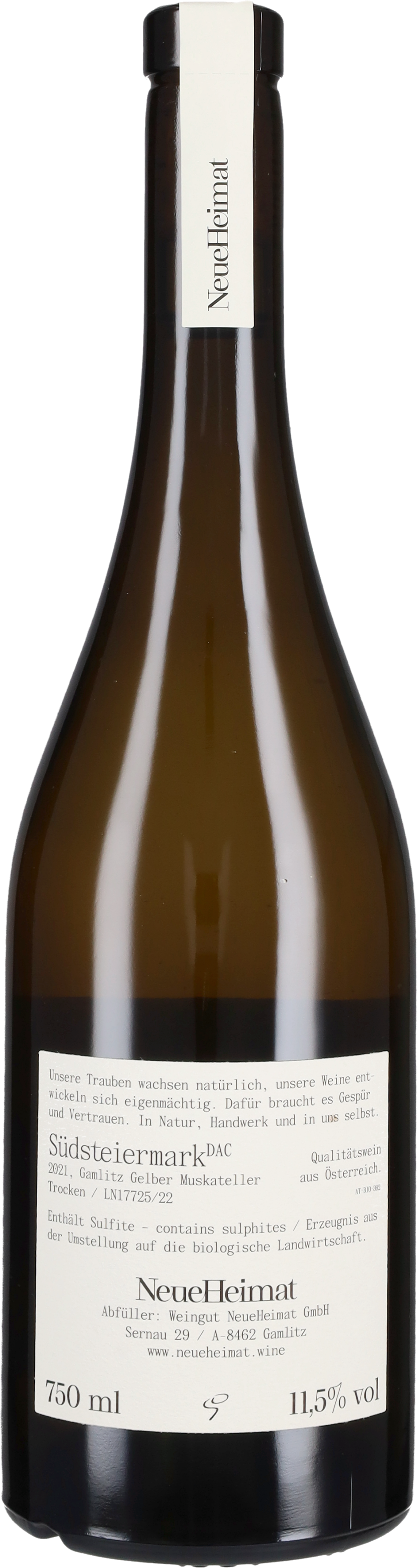 Moscato Giallo 'Gamlitz' NeueHeimat 2021