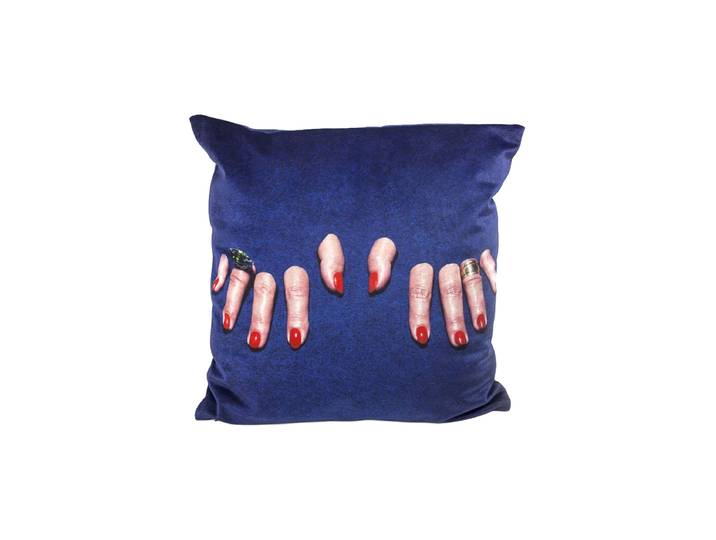 Design Kissen „Toiletpaper Fingers“ Samt Multicolor Seletti
