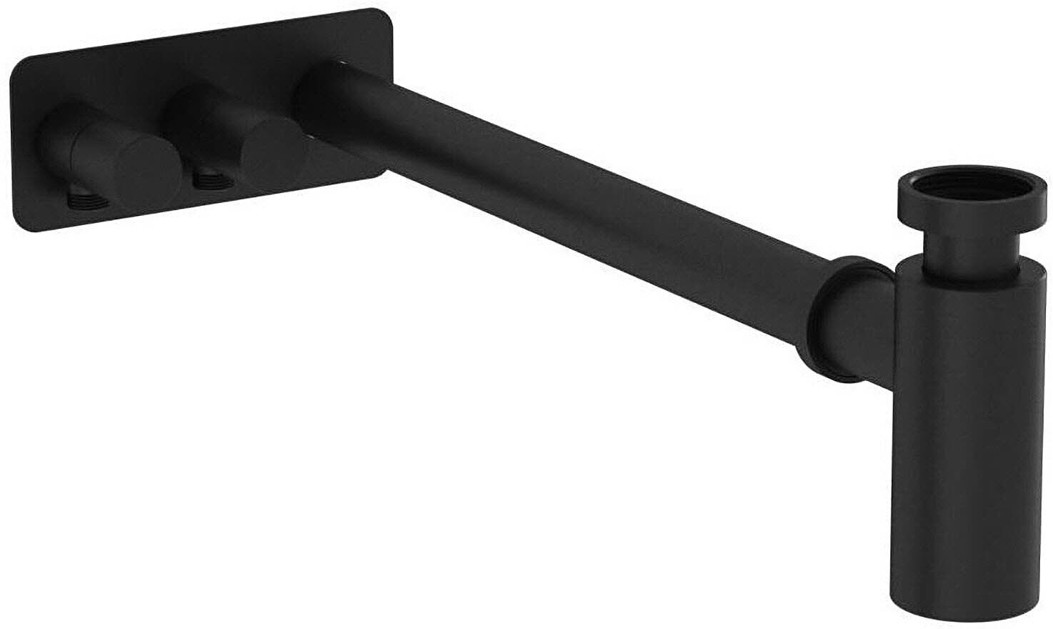VitrA outlet pipe/rosette asymmetrical design siphon set with angle valves A45156