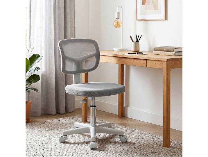 Vinsetto Chaise Bureau Ergonomique Pivotante Maille Gris Roulettes