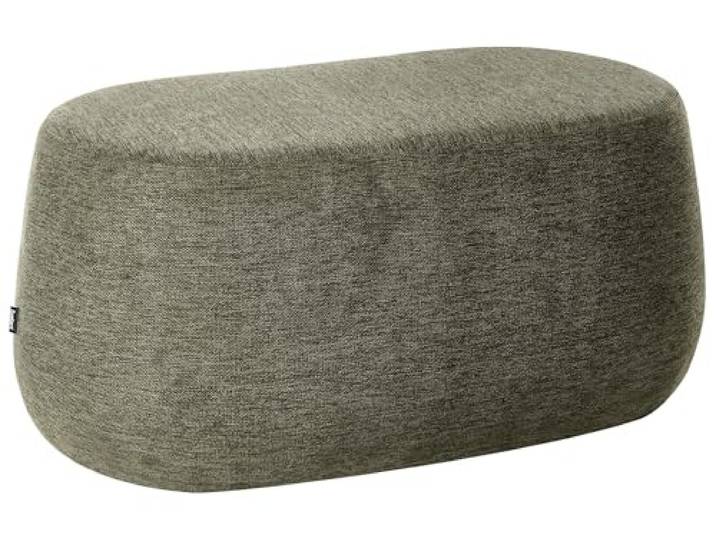 Bettbank Pouf Hocker Stoffbezug dunkelgrün 100x60 cm oval Polsterhocker 44 cm hoch Ashton