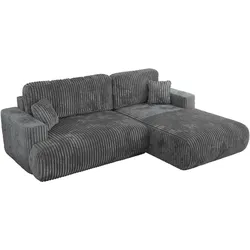 ECKSOFA OVO L Dunkelgrau Cord - Rechts Seite