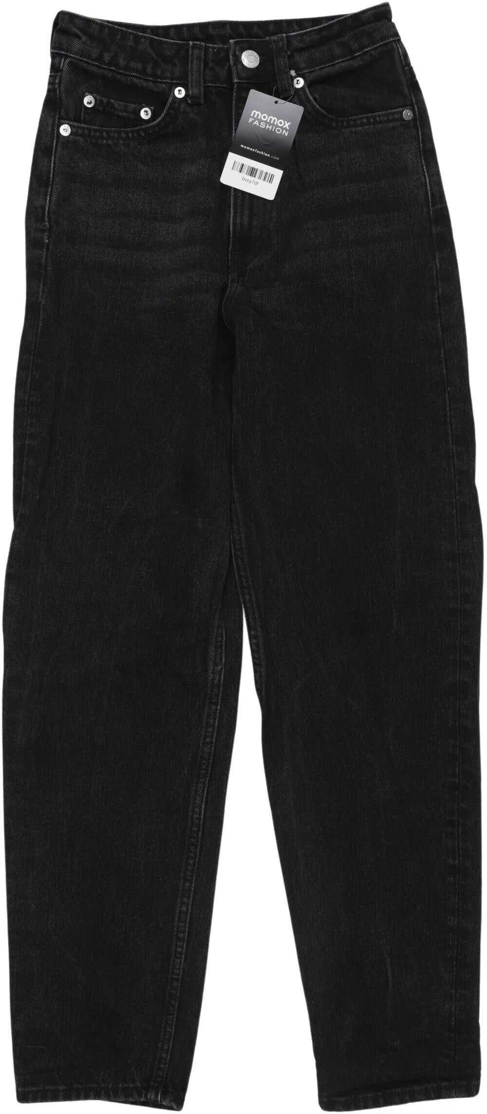 Weekday Damen Jeans, Schwarz, Gr. W24, Baumwolle - Second Hand