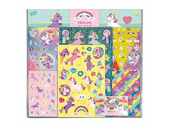 Totum Unicorn super stickerset XL 7 sticker vellen - incl. metallic en 3D puffy...