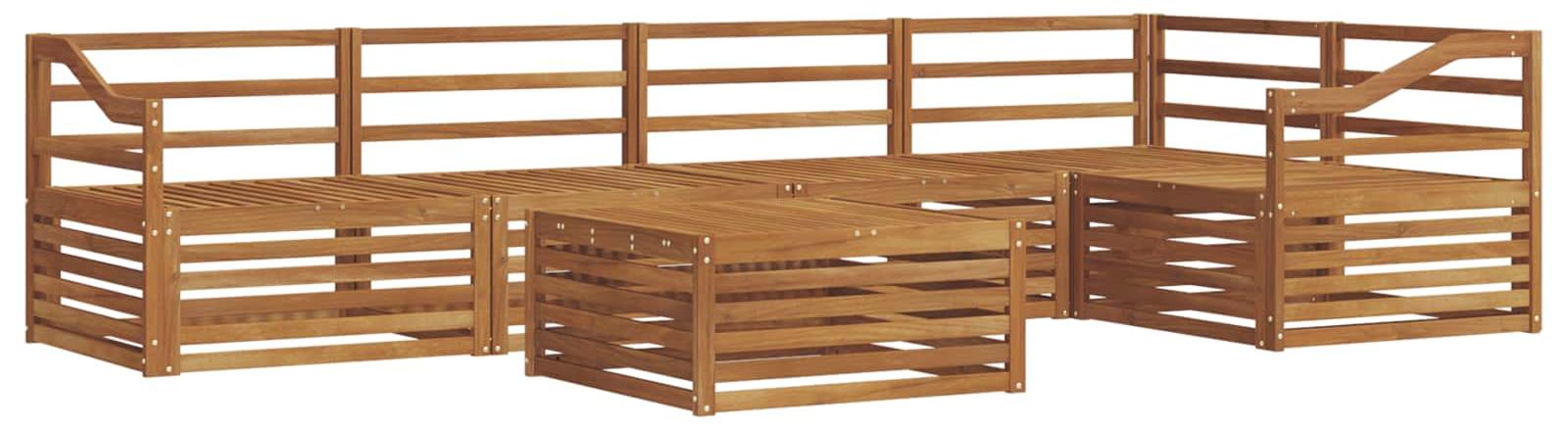 Outdoor-Sofagarnitur 6 pcs Natur