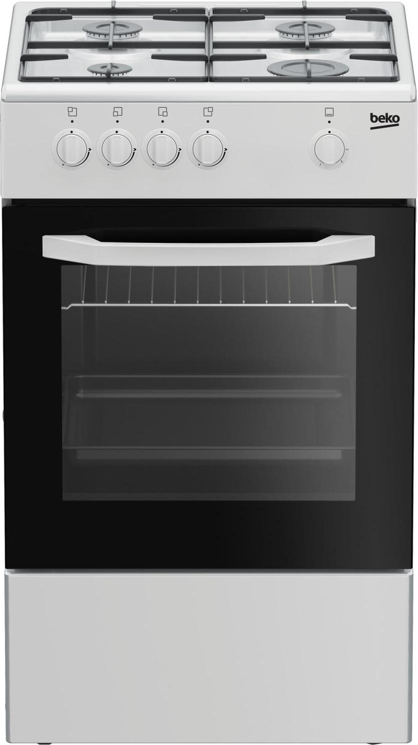 Beko CSG42001FW Freistehender Herd Gas Gaskochfeld Schwarz, Weiß