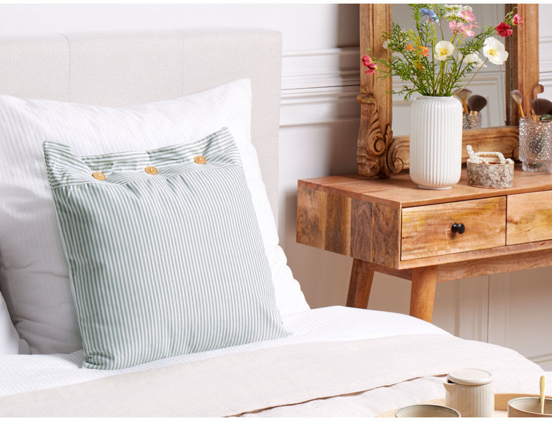 17 Stories Radojica Striped Blue Cushion Blue 45cm H x 45cm W