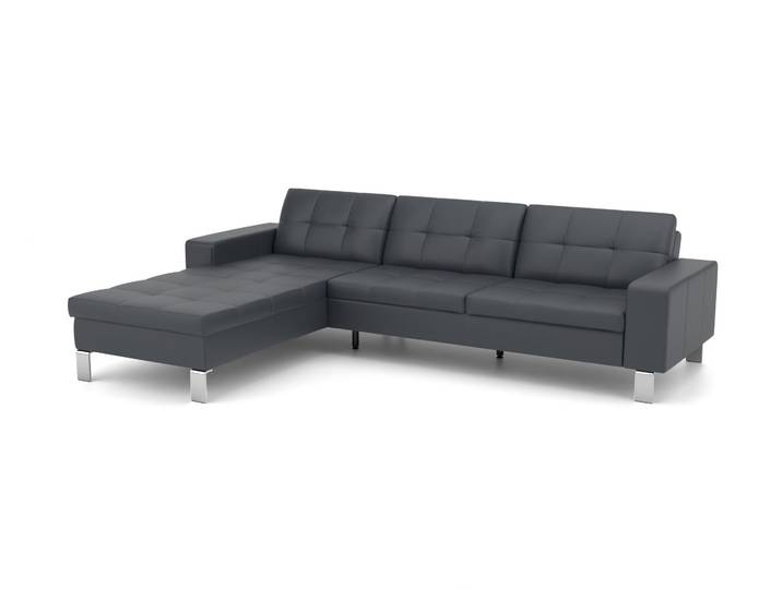 Ecksofa 173 - Blau (Azurblau) - Leder Selene
