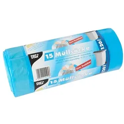 Starpak Müllsäcke mit Zugband, 120 L, blau, 15 Stück